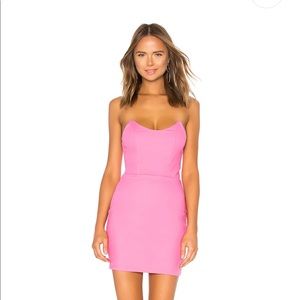 Revolve pink sweetheart, strapless cocktail mini dress!